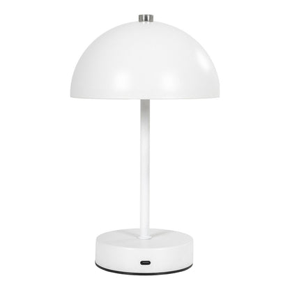 Holt LED Table Lamp - White, Metal, Rechargeable