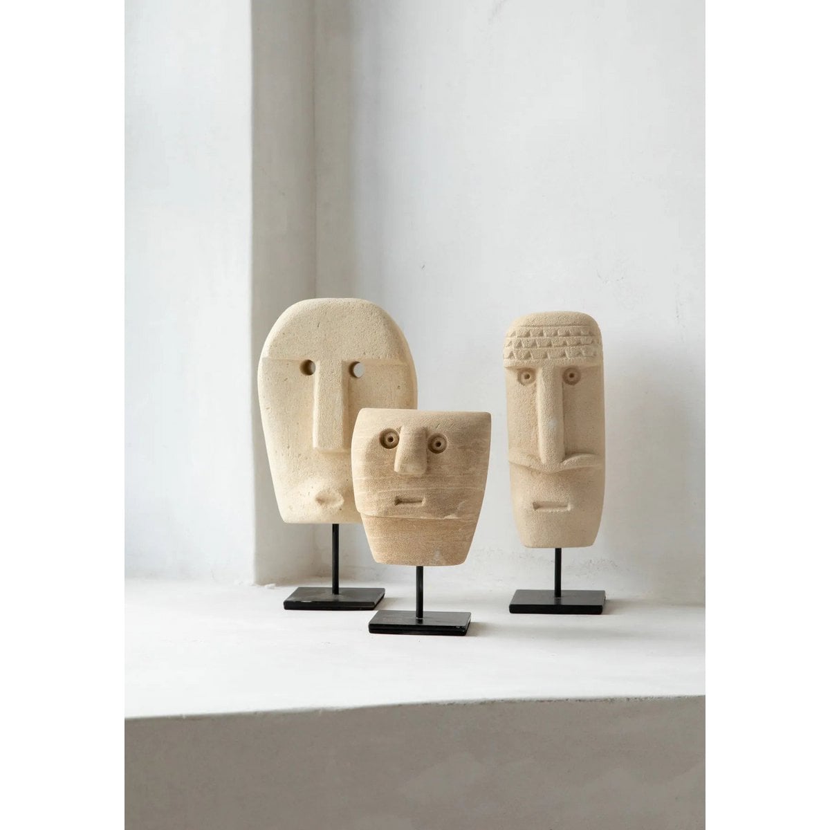 Hand-Carved Sandstone Sumba Stone Statue – Indonesian Artisan Home Decor