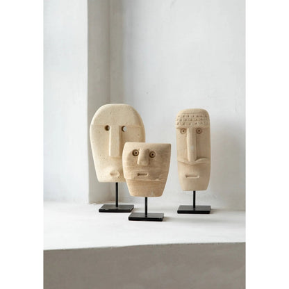 Hand-Carved Sandstone Sumba Stone Statue – Indonesian Artisan Home Decor