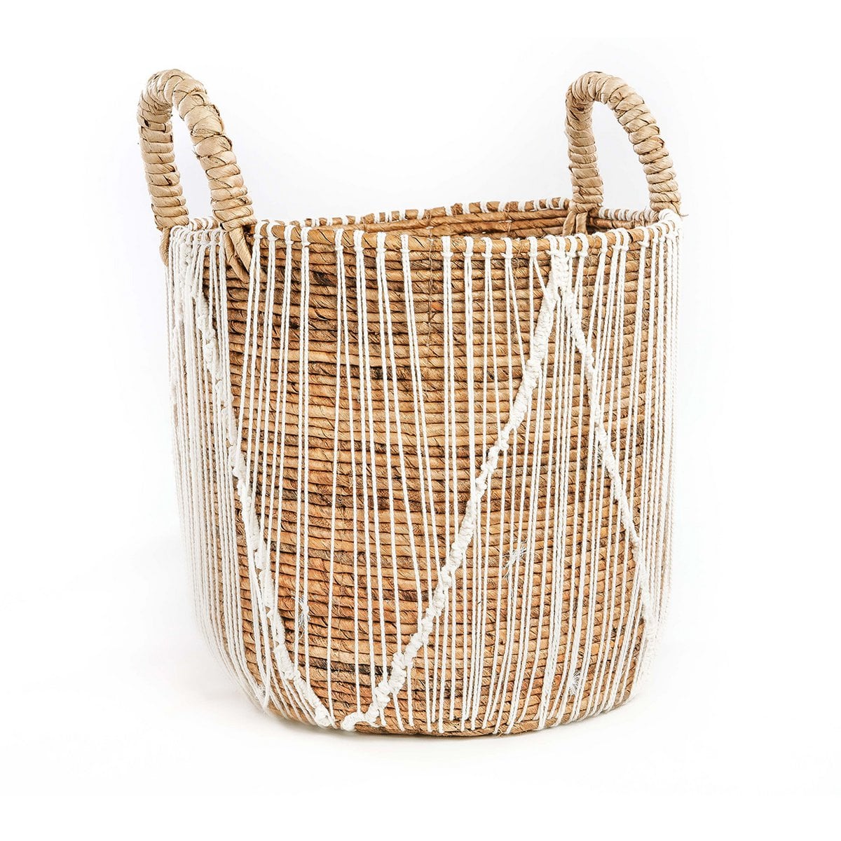Macramé Basket - Handcrafted Woven Storage Basket - Large