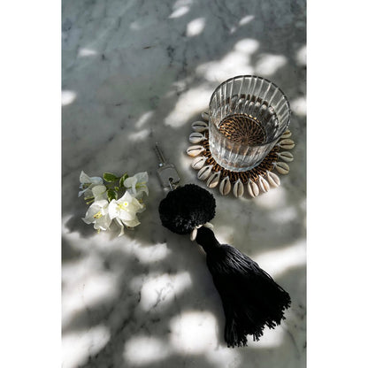 Cotton Pompom Keychain - Soft Black Bag or Key Charm