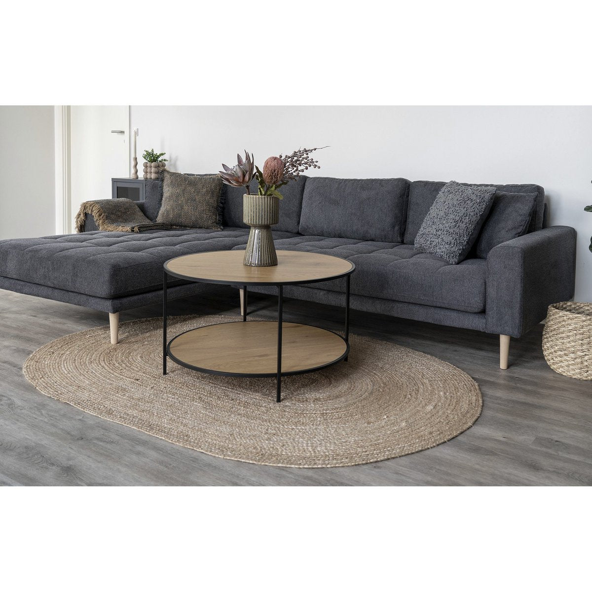 Jute Area Rug - Handwoven Bohemian Rug, Natural - 140x200 cm