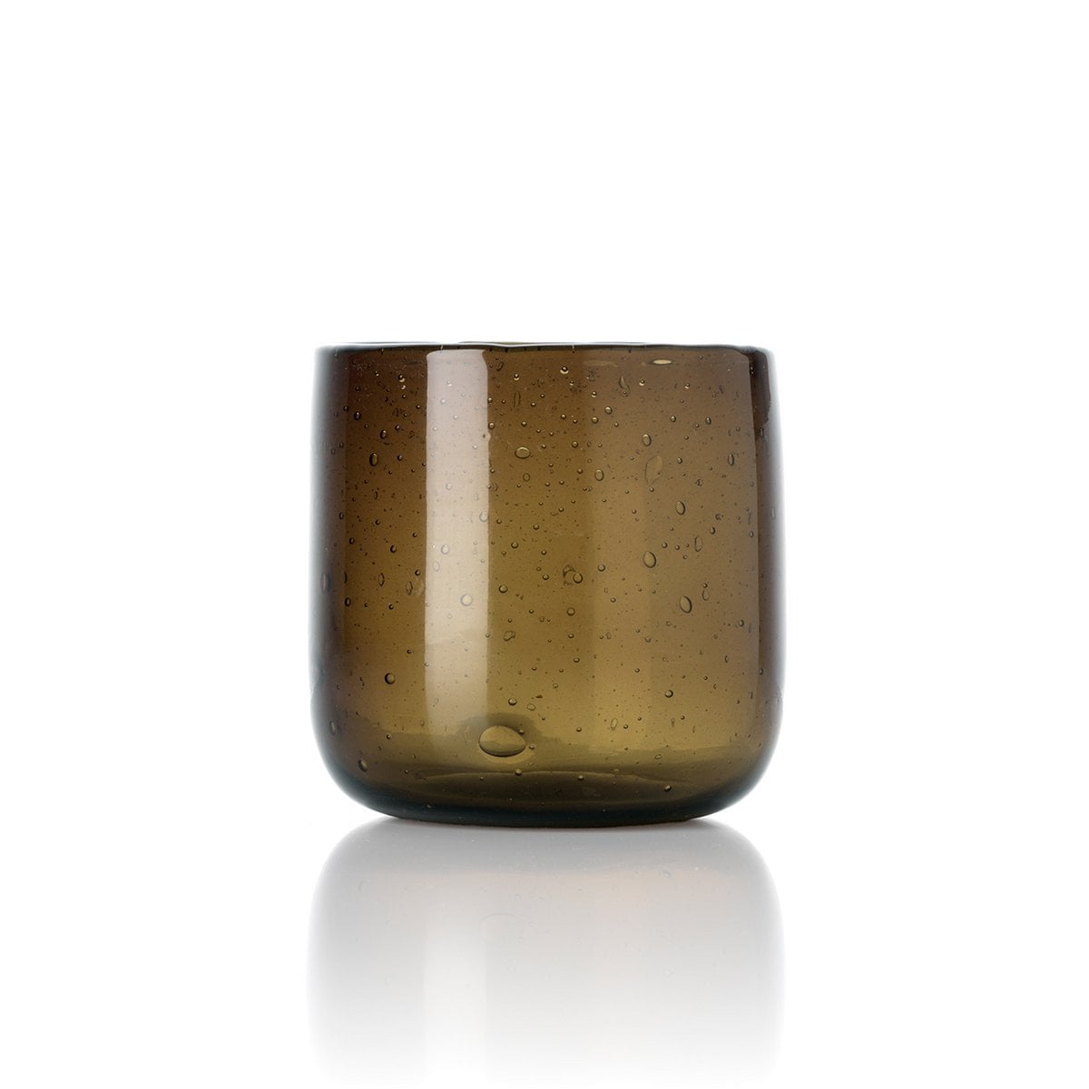 Glass Tea Light Candle Holder - Smoky Brown Éclat Cognac