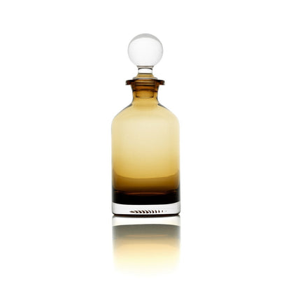 Glass Decanter Carafe - Amber Recycled Glass with Stopper