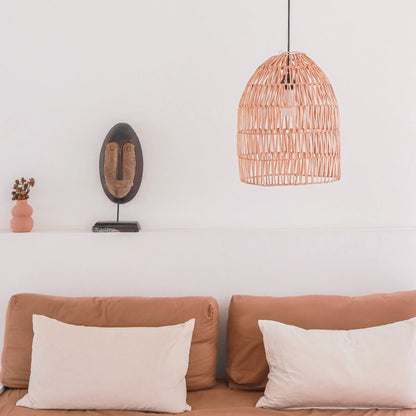Rattan Pendant Lamp - Natural Woven Lampshade, Boho Lighting, 2 Sizes