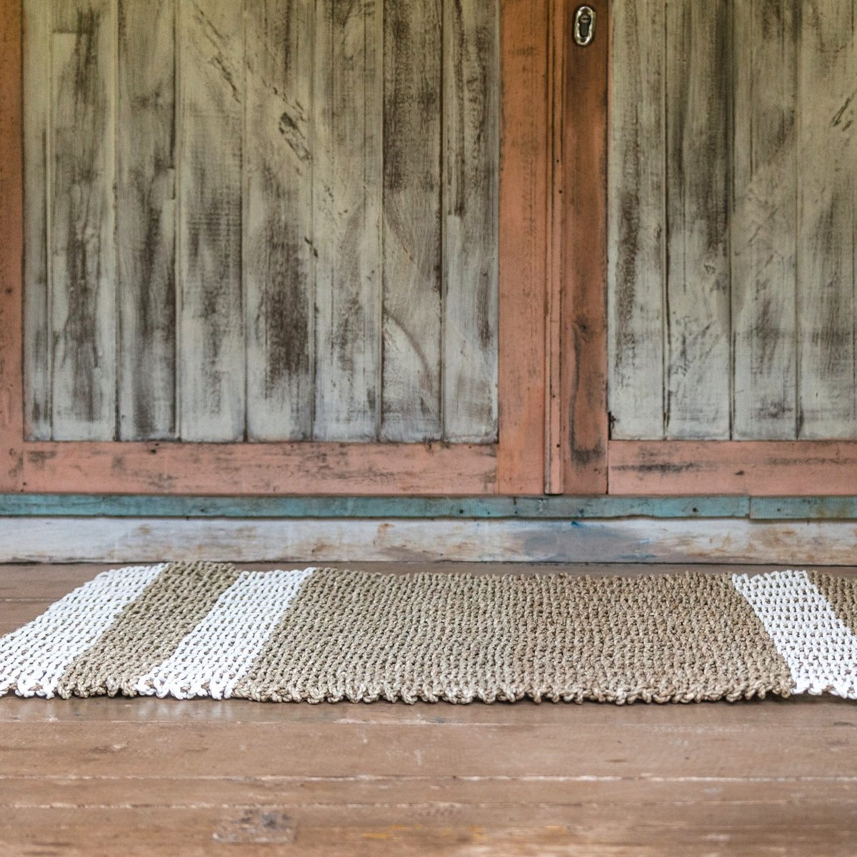 Seagrass Area Rug – Striped Accent Rug, Handwoven 120x60 cm