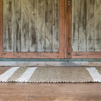 Seagrass Area Rug – Striped Accent Rug, Handwoven 120x60 cm