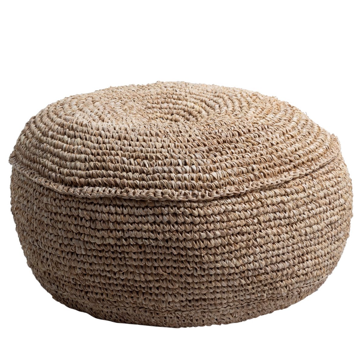 Raffia Pouf Beanbag – Handwoven Natural Ottoman, 2 Sizes