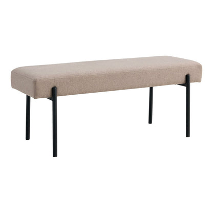 Stone Bench with Black Metal Legs – Modern Accent, 100cm