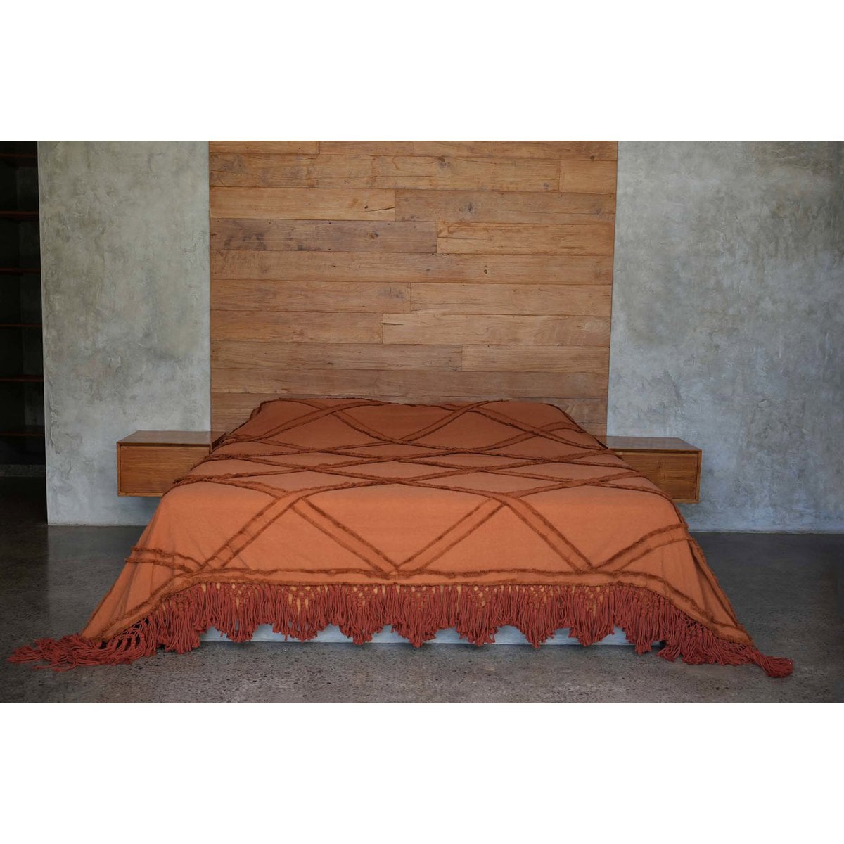 Berber Bed Throw - Terracotta