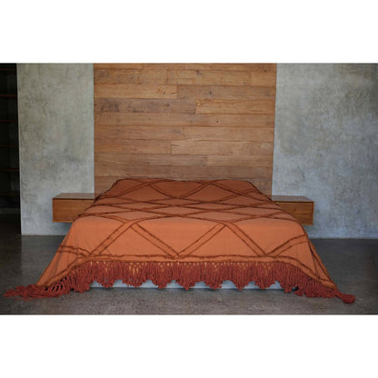 Berber Bed Throw - Terracotta