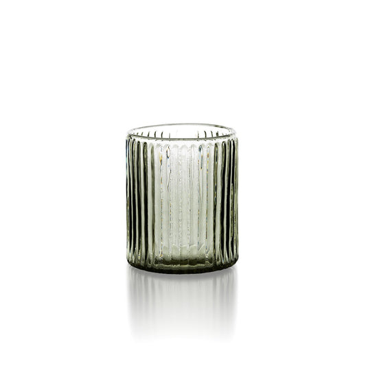 Ribbed Glass Tumbler - Charcoal