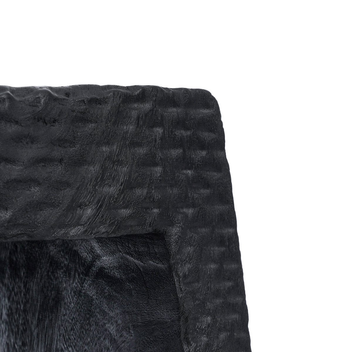 Suar Wood Stool - Black Montano Accent Stool for Indoor Spaces