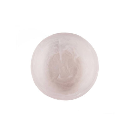 Resin Organic Bowl – Pink and White Decorative Serving Bowl