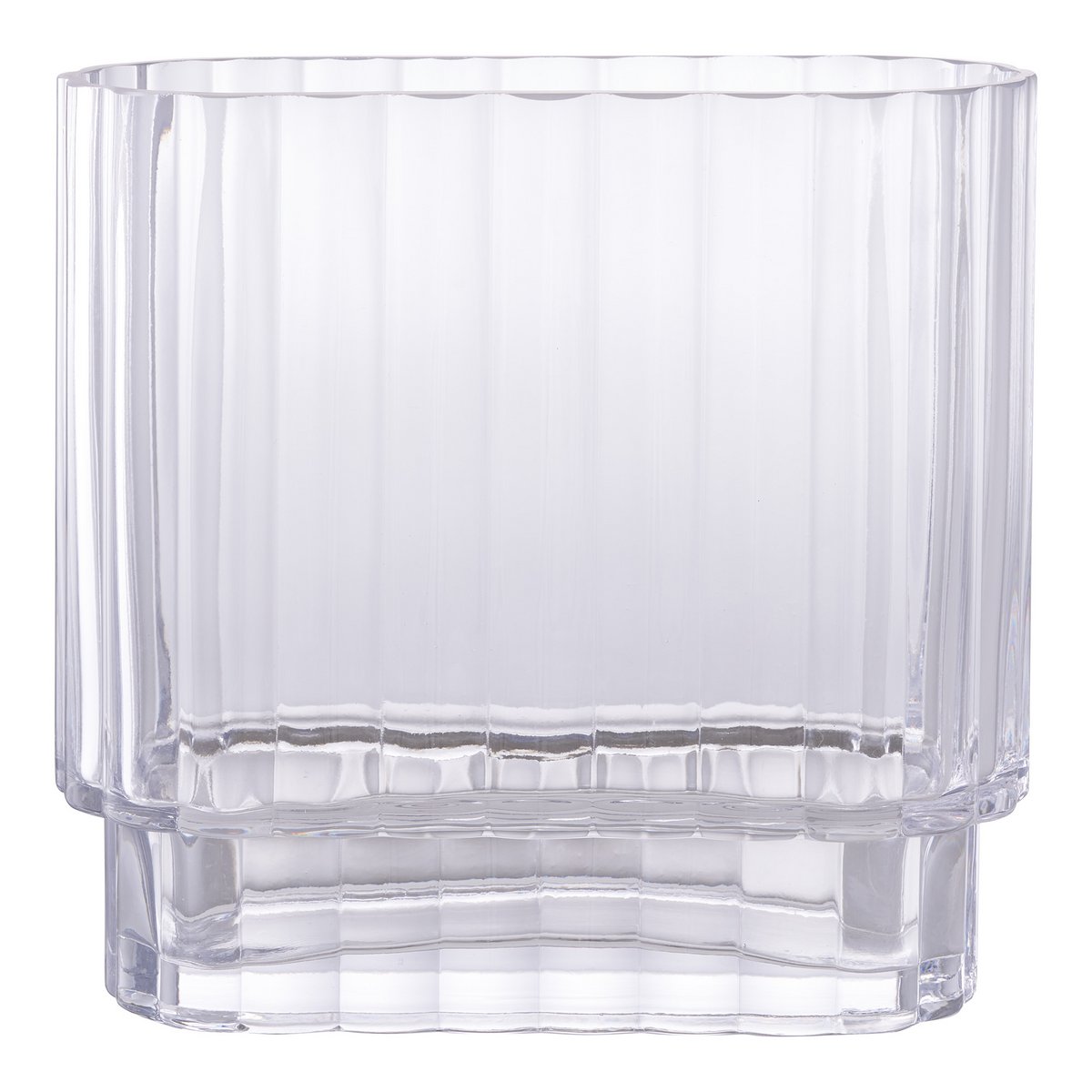 Clear Glass Vase - Modern Flower Vase, 20 cm