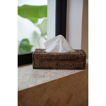 Rattan Tissue Box - Natural Brown