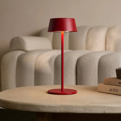 Hugo Berry Red Rechargeable Table Lamp | Dimmable, Stylish & Cordless