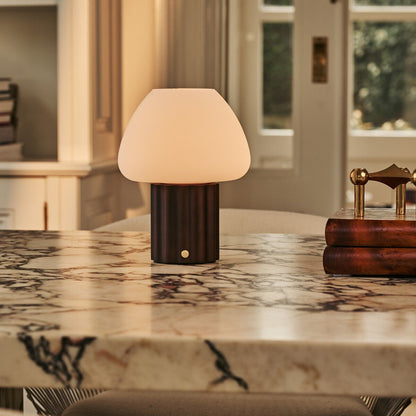 Sophie Dark Brown Rechargeable Table Lamp | Modular Lampshade, Dimmable & 3 Light Colors