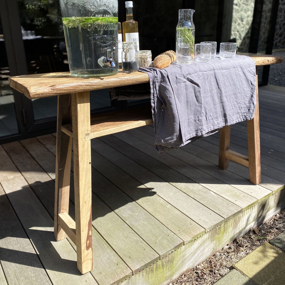Reclaimed Wood Console Table – Farmwood Rustic Style, Large
