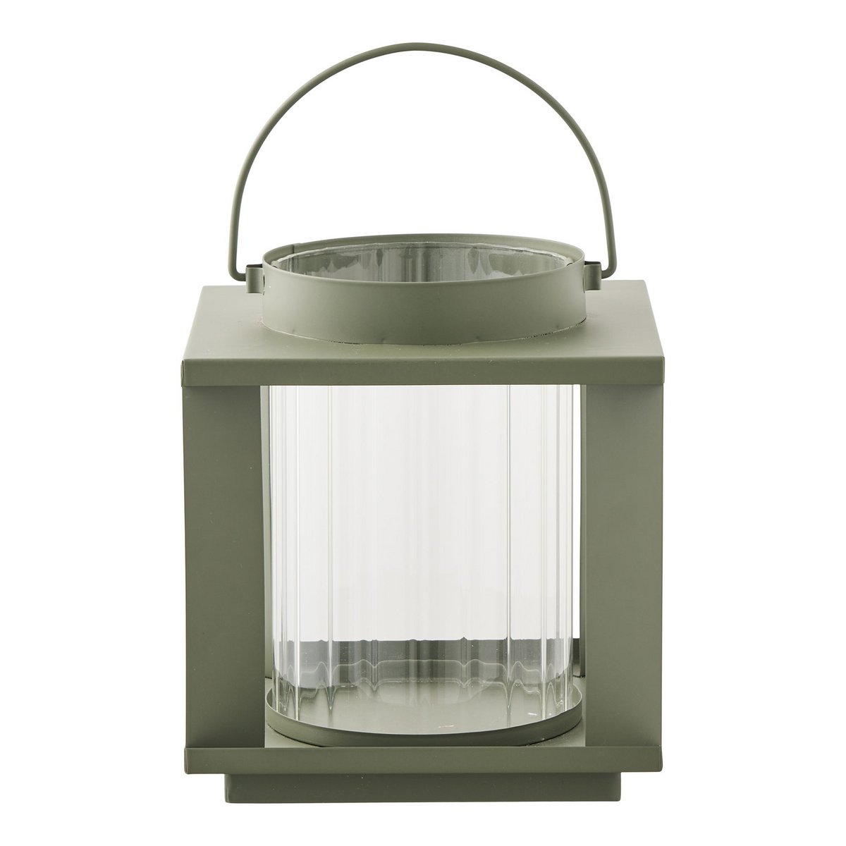 Metal and Glass Lantern - Green Lohals Lantern 18x18x20.5 cm
