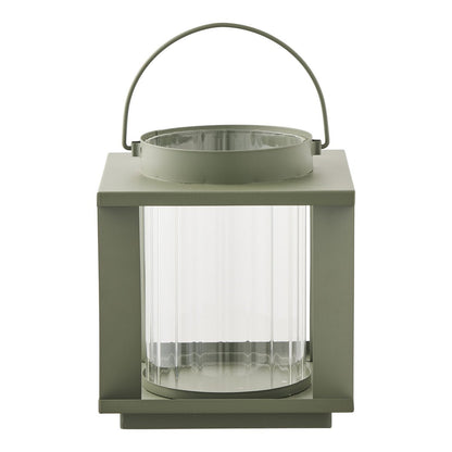 Metal and Glass Lantern - Green Lohals Lantern 18x18x20.5 cm