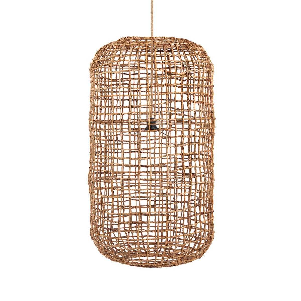 Banana Leaf Pendant Light - Natural Woven Bowl Shade, XL