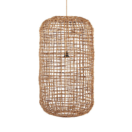 Banana Leaf Pendant Light - Natural Woven Bowl Shade, XL