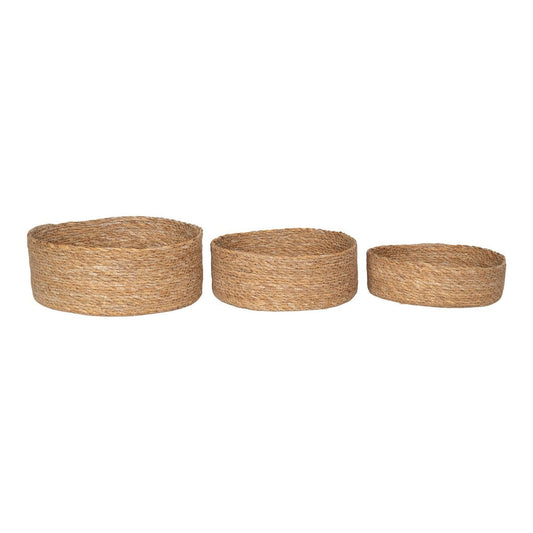Seagrass Storage Baskets - Natural Woven Basket Set of 3