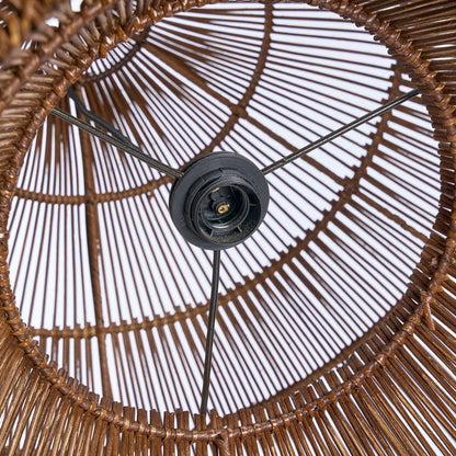 Rattan Pendant Light - Dark Walnut Gourd Shape - Large