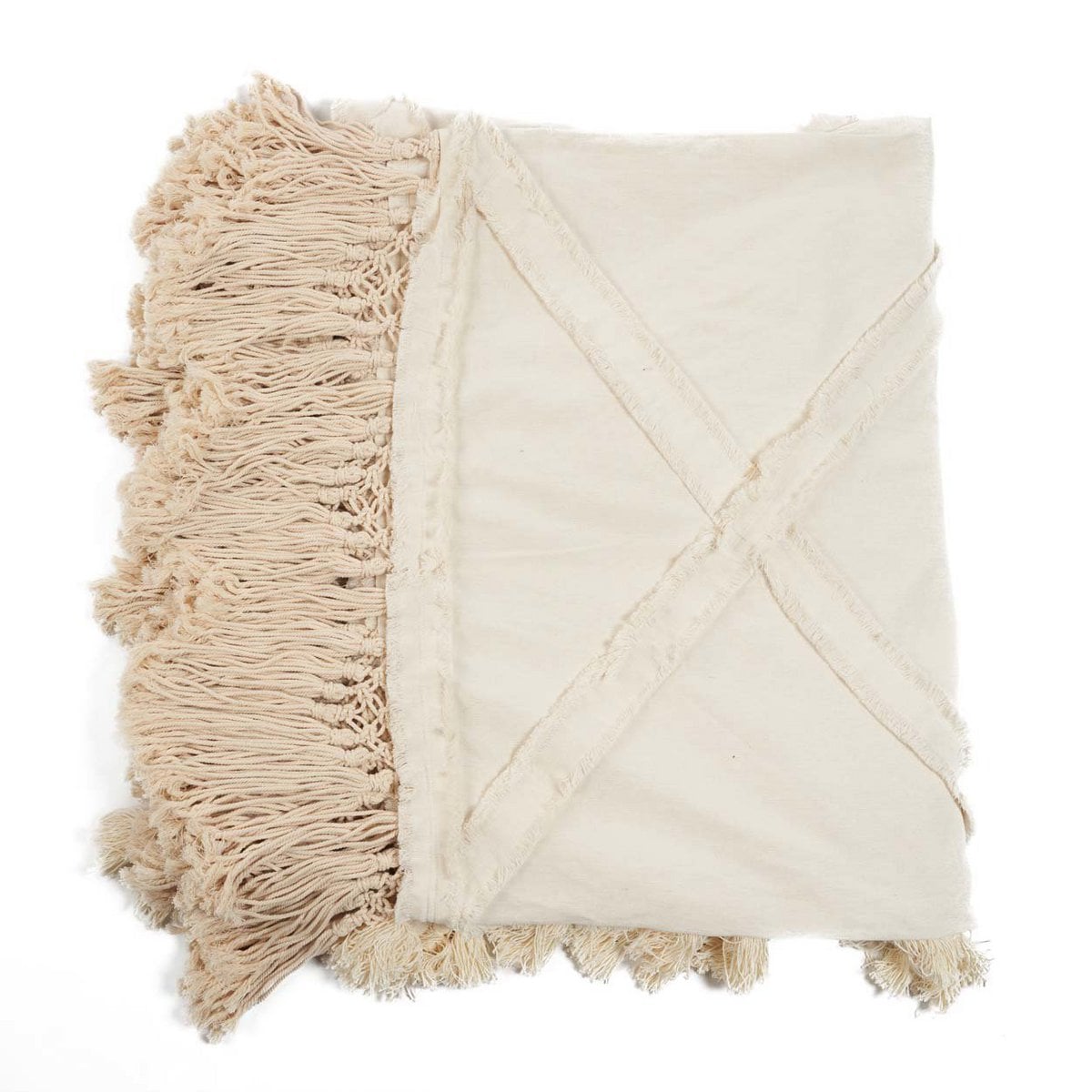 Natural Cotton Berber Bed Throw - Soft & Durable Accent