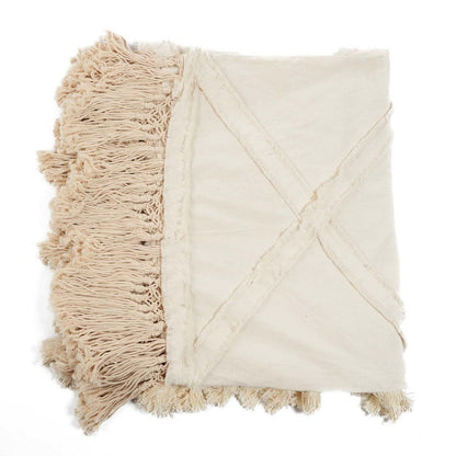 Natural Cotton Berber Bed Throw - Soft & Durable Accent