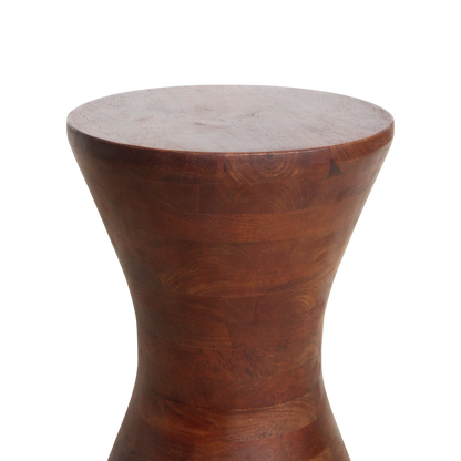 Mango Wood Stool Side Table – Natural Finish, Versatile Accent