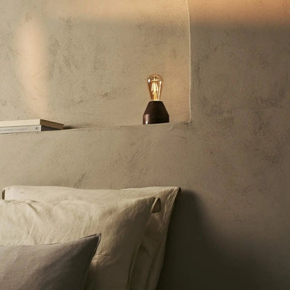 Zavi Walnut Rechargeable Table Lamp | LED, Cordless & 80-Hour Battery Life