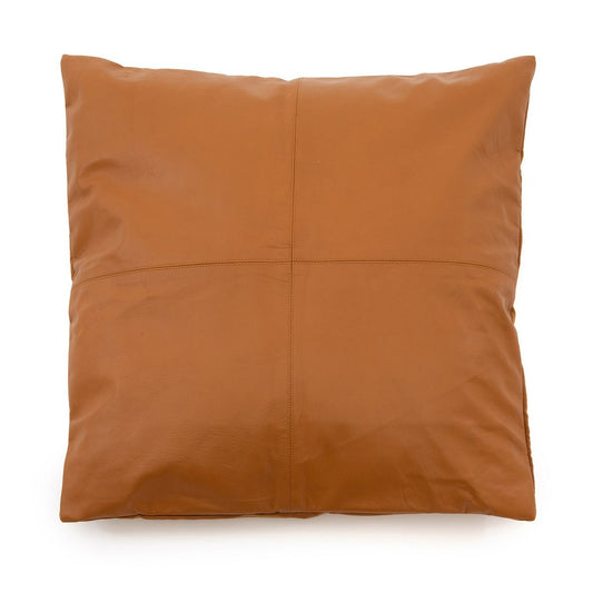 Camel Leather Cushion Cover - Four Panel Design - 60x60