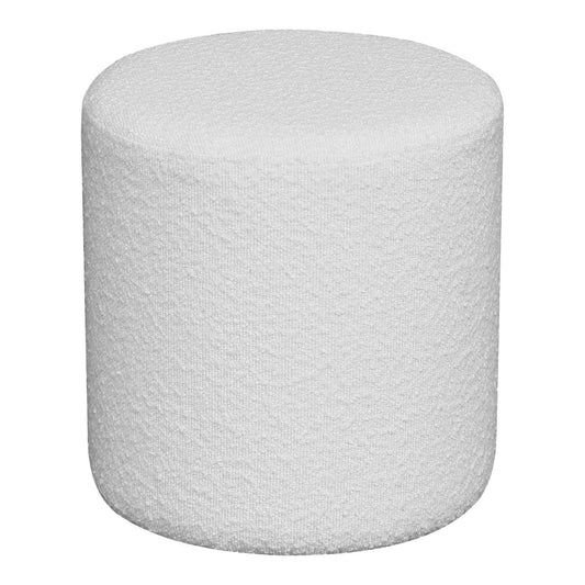Ejby Pouf - White, Polyester/Plywood/Pinewood, 34x34x36 cm