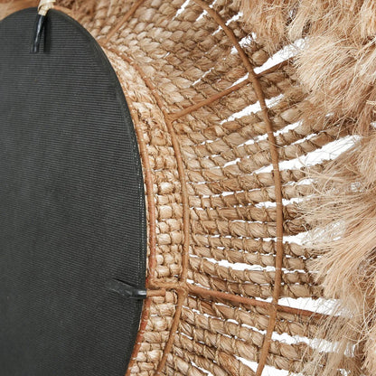 Abaca Woven Mirror - Natural Fiber Wall Decor