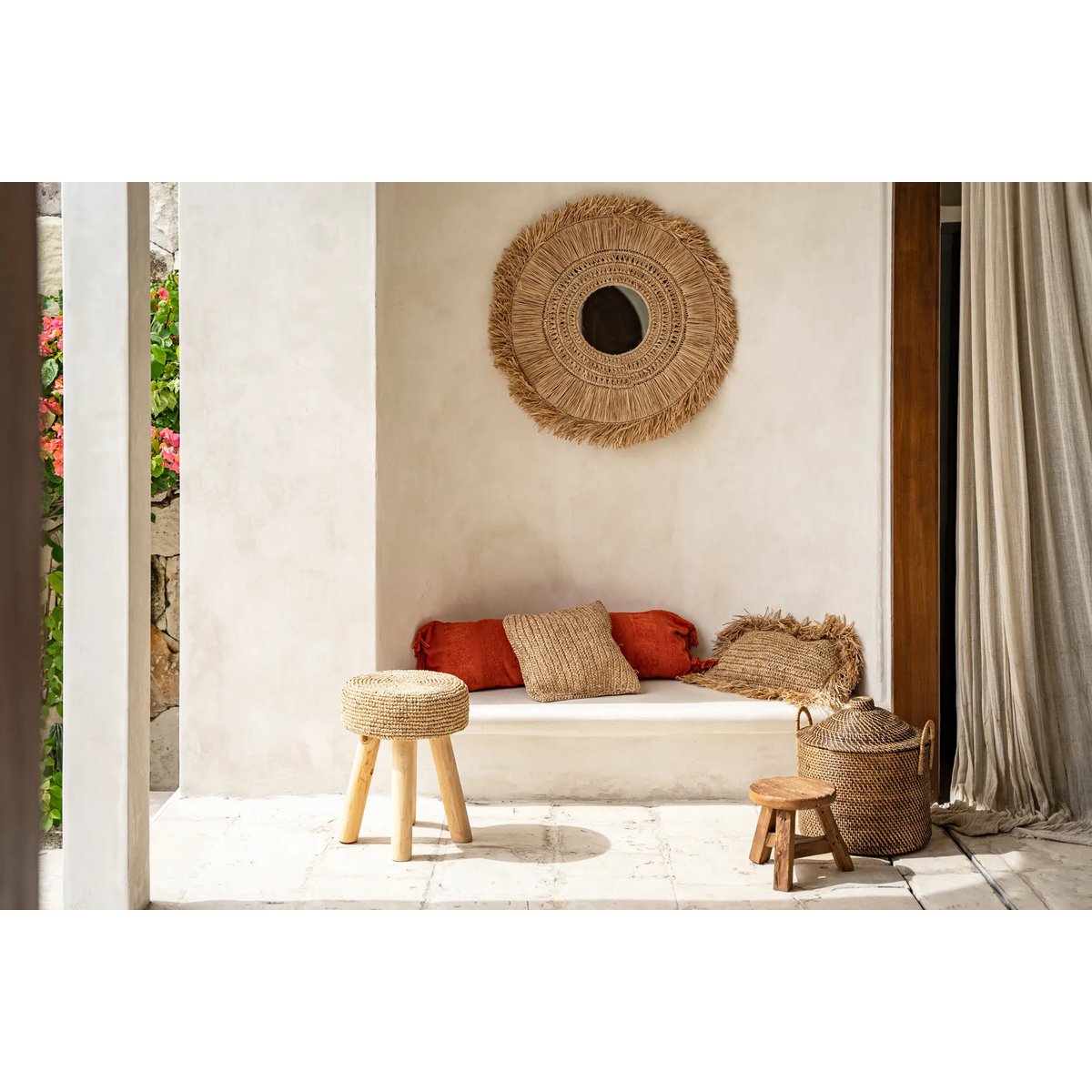 Rattan Basket with Handles - Colonial Style | Bazar Bizar