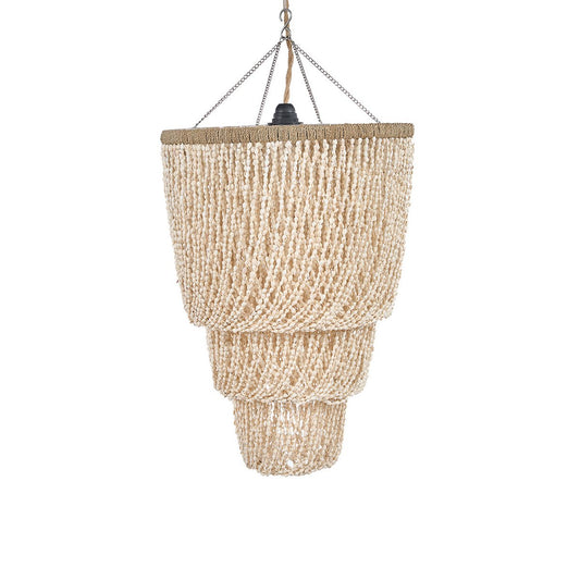 Shell Chandelier - Natural Lagoon Shell Light Fixture - Large