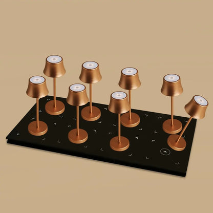 Combi Set Professional | 8 x De Pijp Mini Copper Rechargeable Table Lamps & 1 x Central Station Charging Station