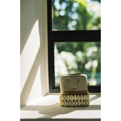 Sandstone Candle Holder - Hand-Carved Stone Sumba Style