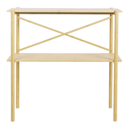 Bamboo Console Table - Natural Slim Entryway Table 83cm