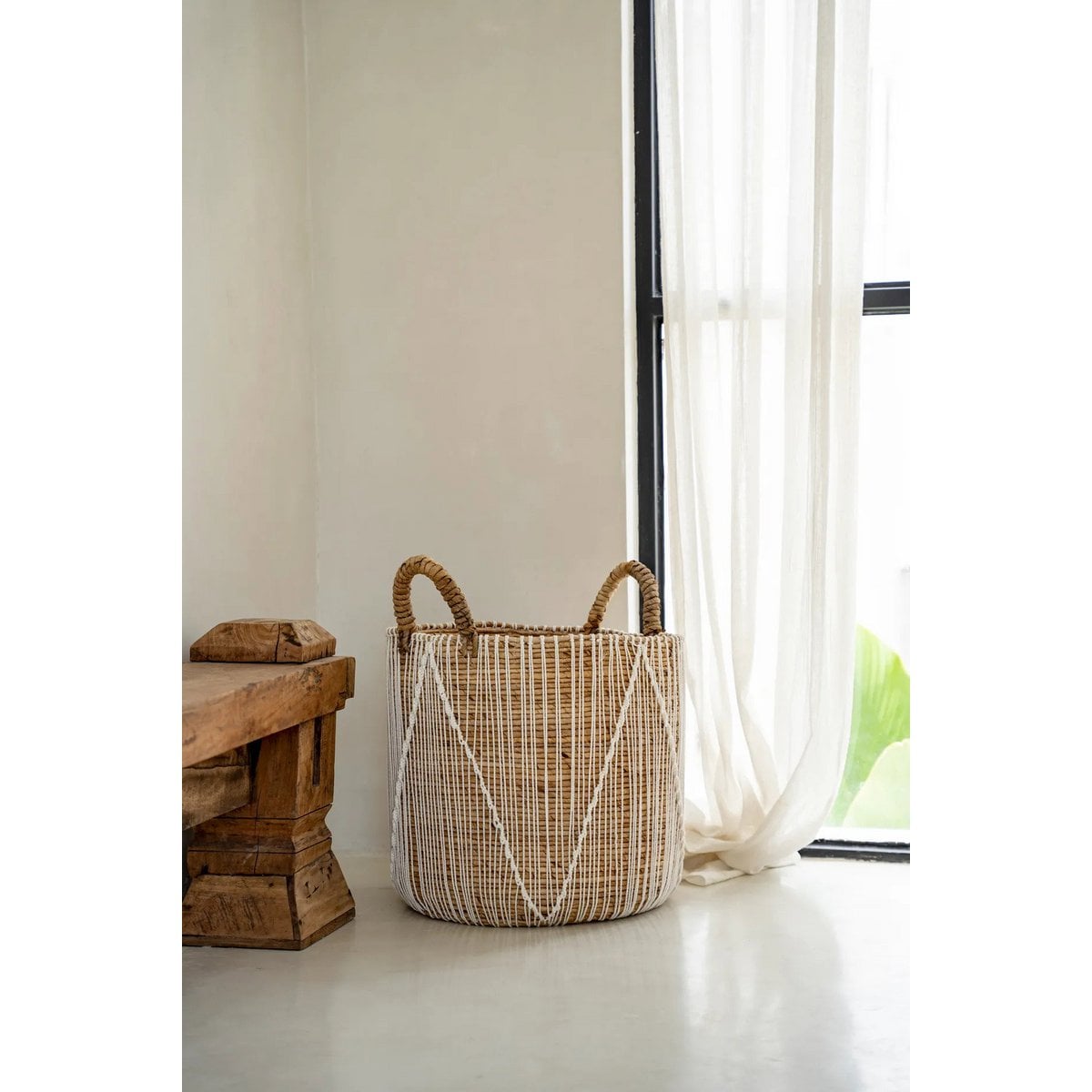 Macramé Basket - Handcrafted Woven Storage Basket - Large
