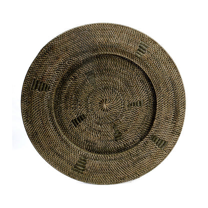 Woven Wall Plate - Brown Ethnic Decor - XL Jasmine Plate