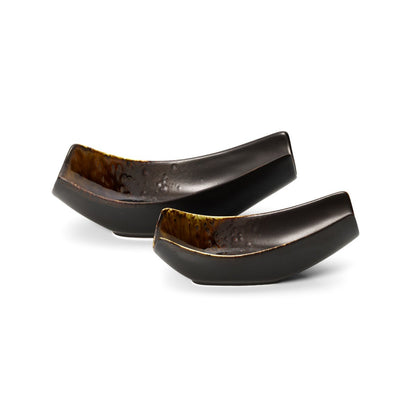 Ceramic Serving Bowl - Brown Glazed Medium Bowl for Salads