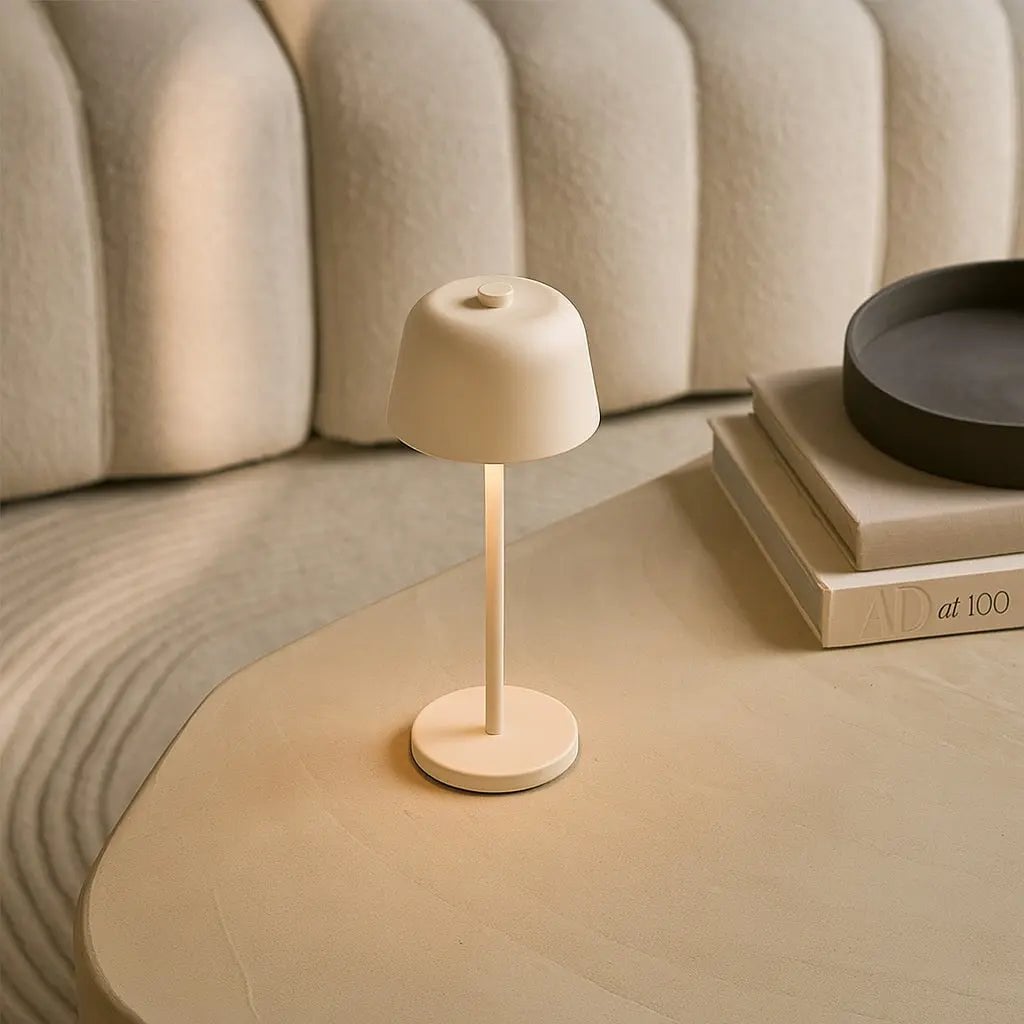 Rechargeable Table Lamp - Cordless Vanilla Light with Touch Dimming