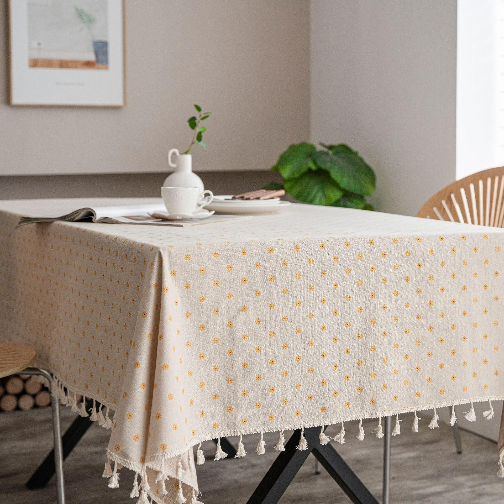 Floral Linen Tablecloth | Picnic, Indoor, Outdoor Dining | Summerblanket - JUGLANA