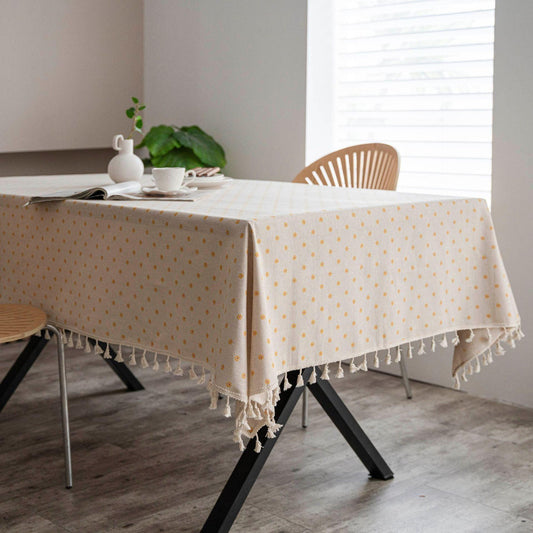 Floral Linen Tablecloth | Picnic, Indoor, Outdoor Dining - JUGLANA