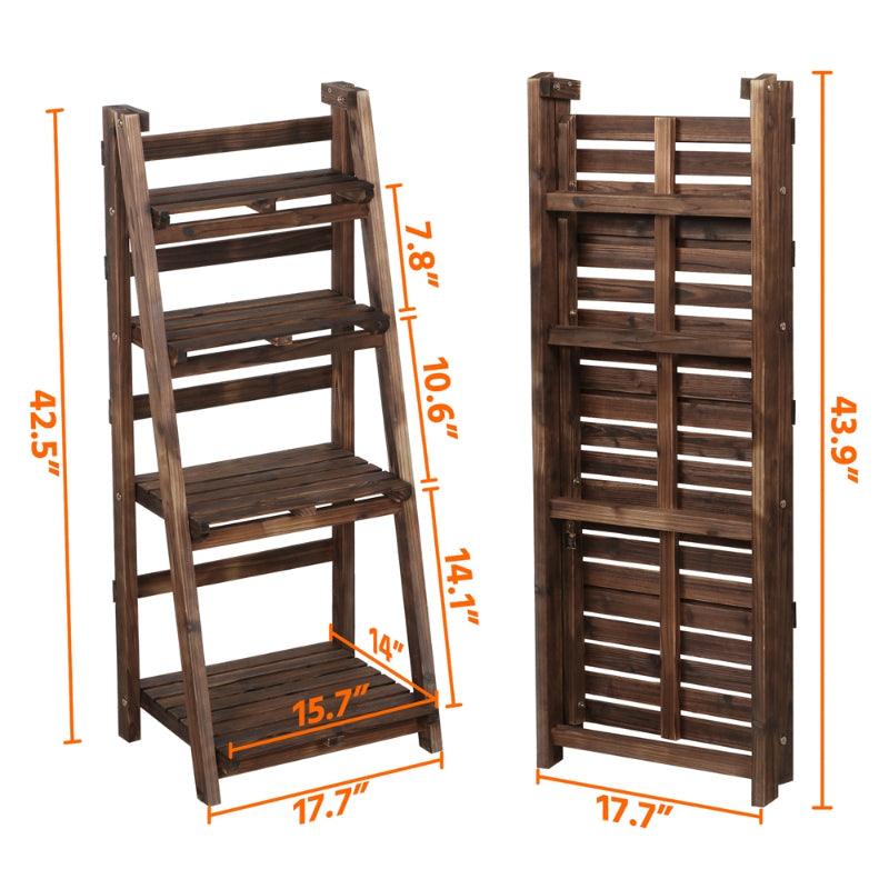 Foldable Plants Rack | Fir Wood | Indoor, Outdoor Display - JUGLANA