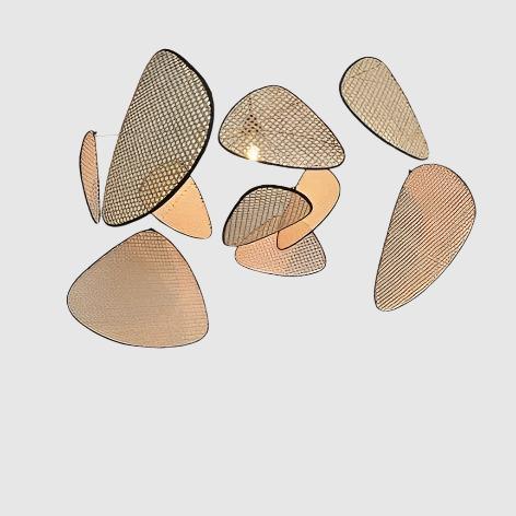 French 'Les éclats' Pendant Lamp | Metal & Rattan - JUGLANA