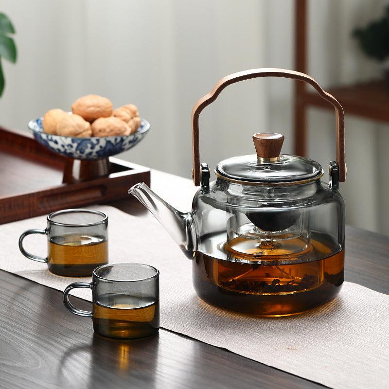 Grijzen Teapot | Wood & Glass, Tea Infuser - JUGLANA